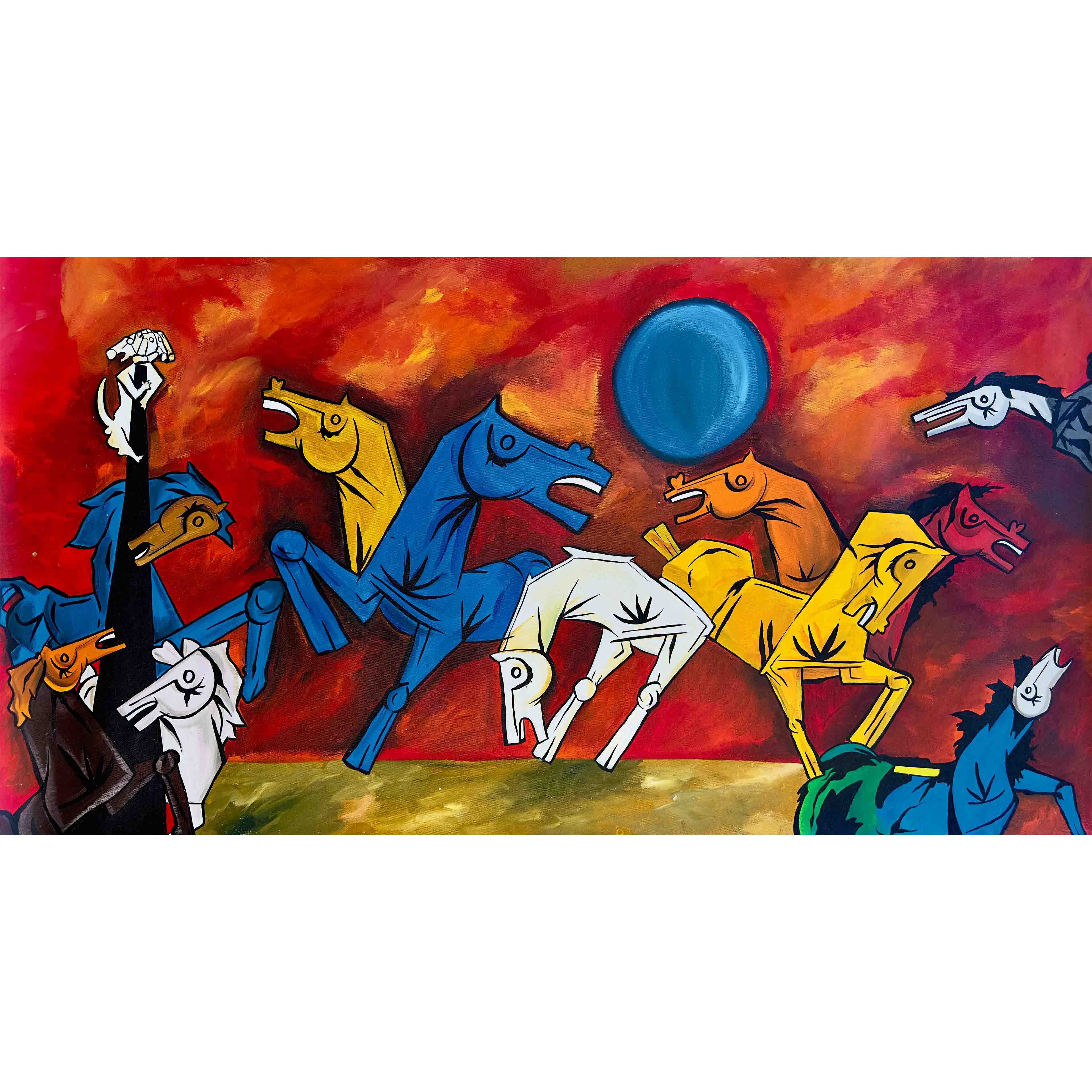 Celestial Charge of the Painted Stallions